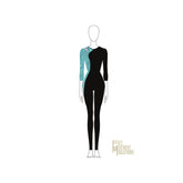 Couture Mid Sleeve Slit Back Unitard